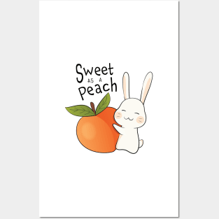 Sweet as a Peach Bunny Posters and Art